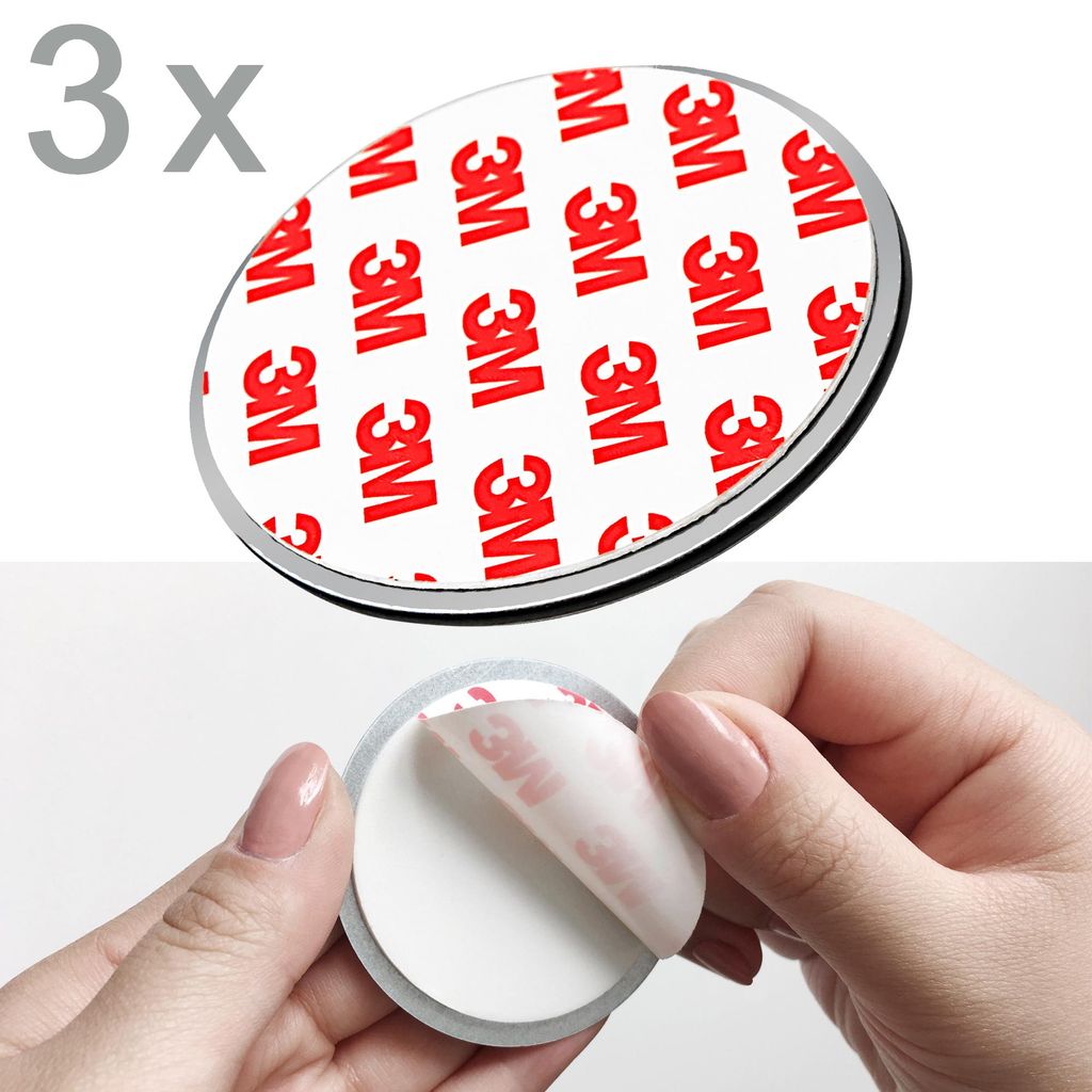 NEMAXX Rauchmelder Magnethalter – Selbstklebende Magnethalterung Ø 60 mm – Montage ohne Bohren & Schrauben – 3 Stück
