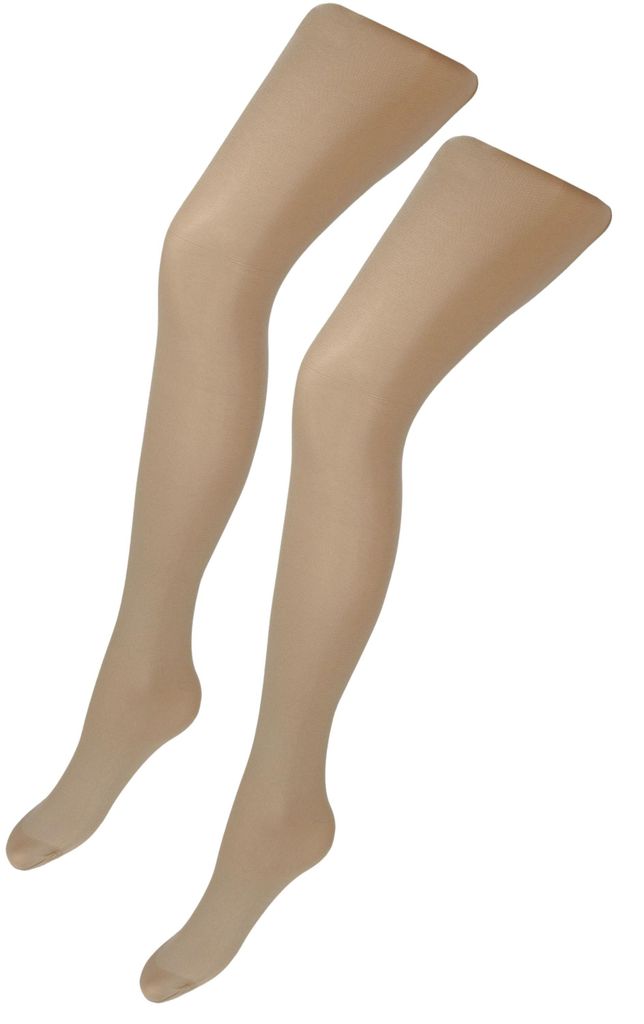 TupTam Mädchen Feinstrumpfhose Microfaser 40 DEN 2er Pack Strumpfhosenset, Farbe: Beige, Größe: 152-164