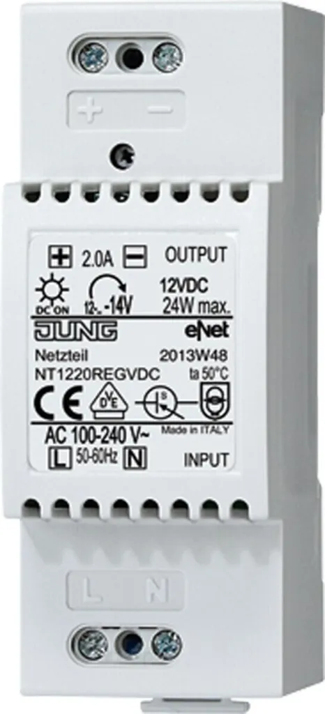Alimentatore Jung NT1220REGVDC 12V DC: Efficienza per Sistemi eNet