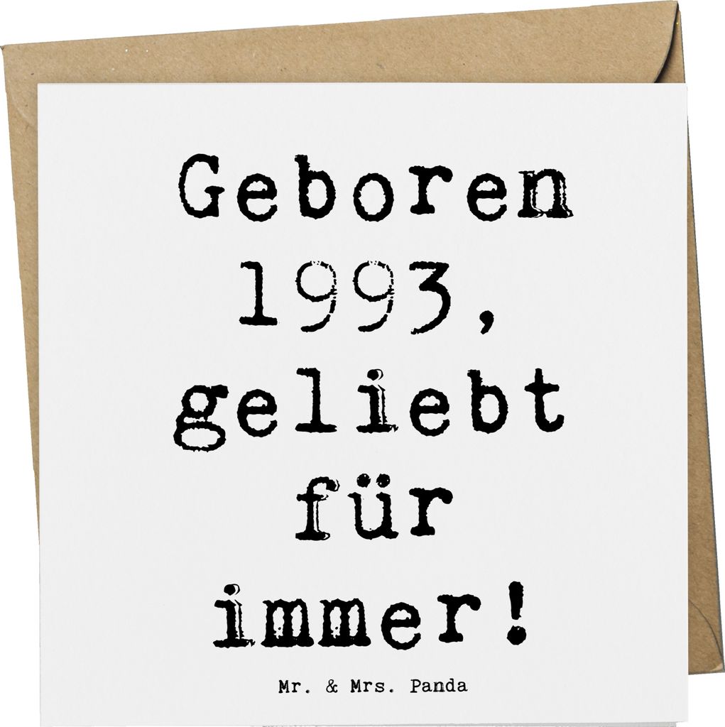 Mr. & Mrs. Panda Grußkarte Spruch 1993 Geburtstag - Weiß - Geschenk, Geboren am, Liebe, anlasskarte, Glückwunschkarte, Jahrgang, besondere Anlä...