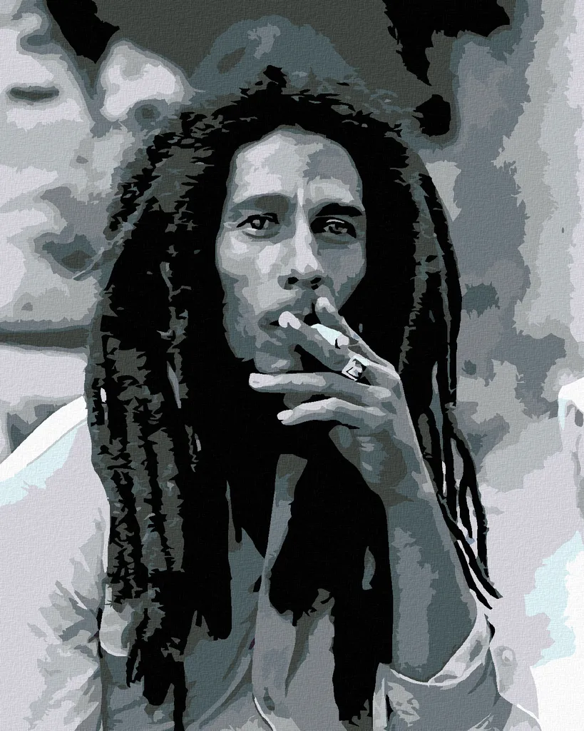 Zuty Pittura con Diamanti Bob Marley 40x50 cm Telaio in Legno Pronto