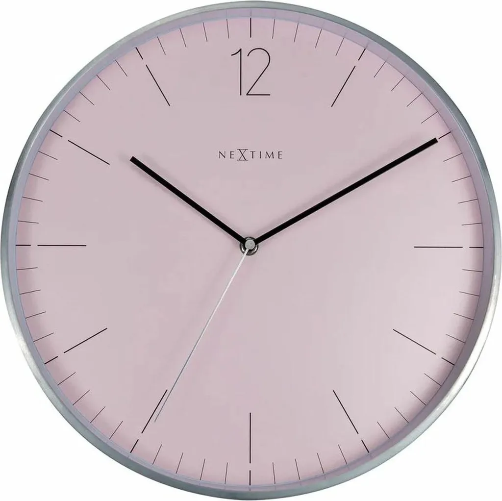 Orologio NeXtime Essential Silver Rosa Argento - Silenzioso e Minimal 34cm
