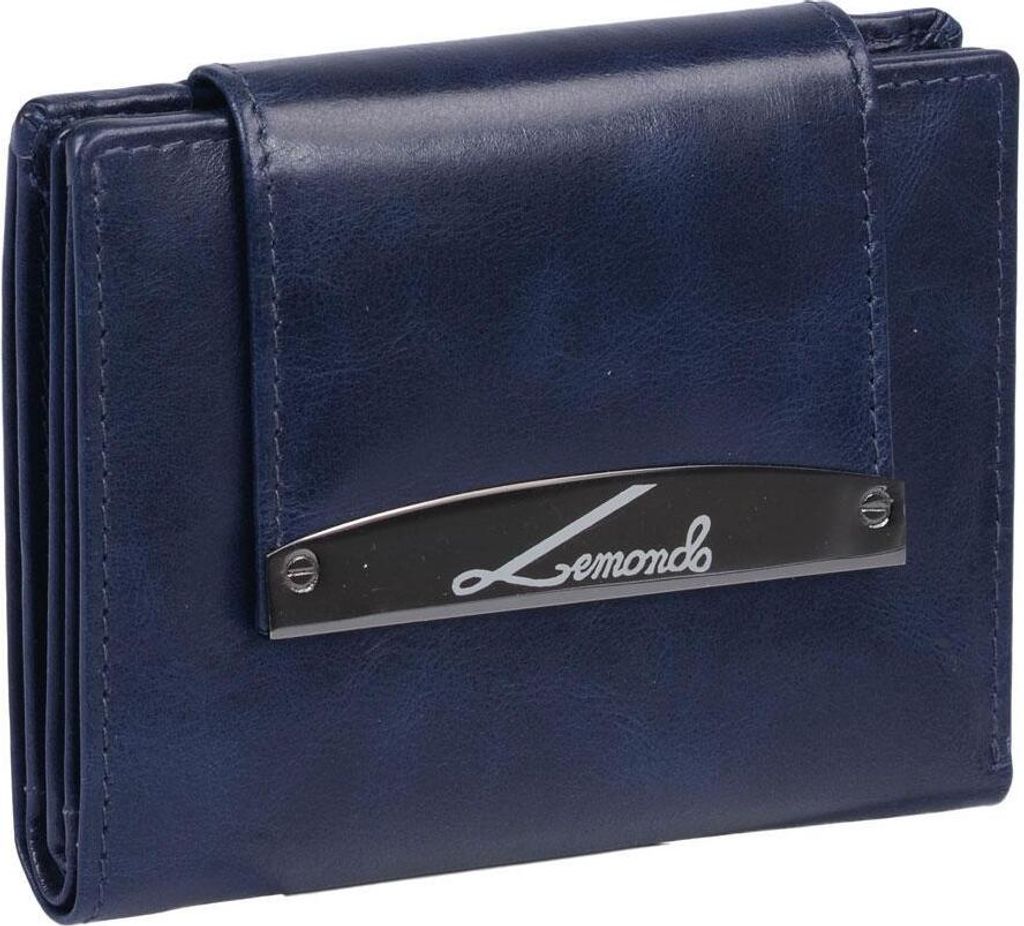 schicke Geldbörse Damen Leder Portemonnaie LEMONDO, blau Produktbild 