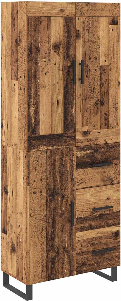 Highboard Altholz 69,5 x 34 x 180 cm Holzwerkstoff