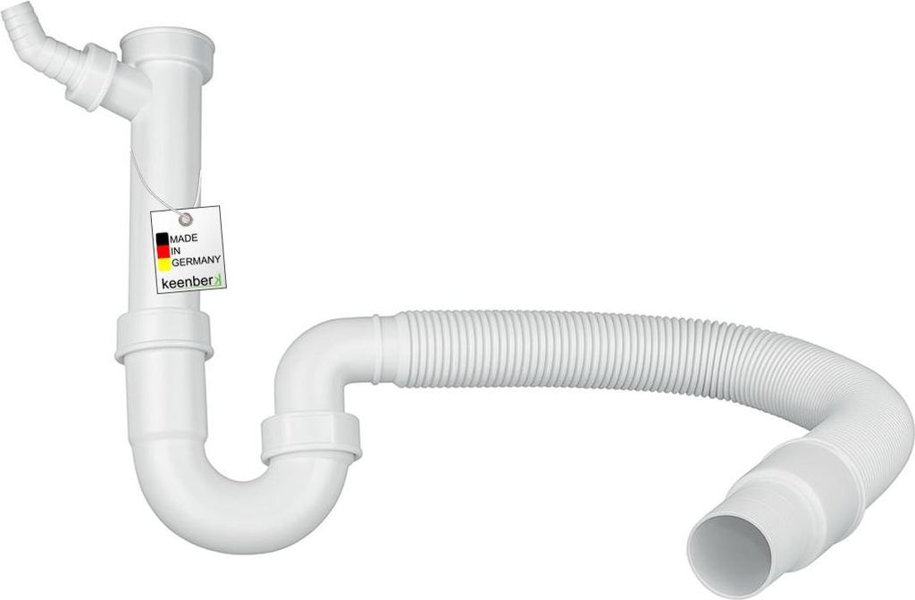 Flexibler Röhrensiphon für Küche mit Geräteanschluss - 1 1/2 Zoll mit 40 / 50 mm Anschluss