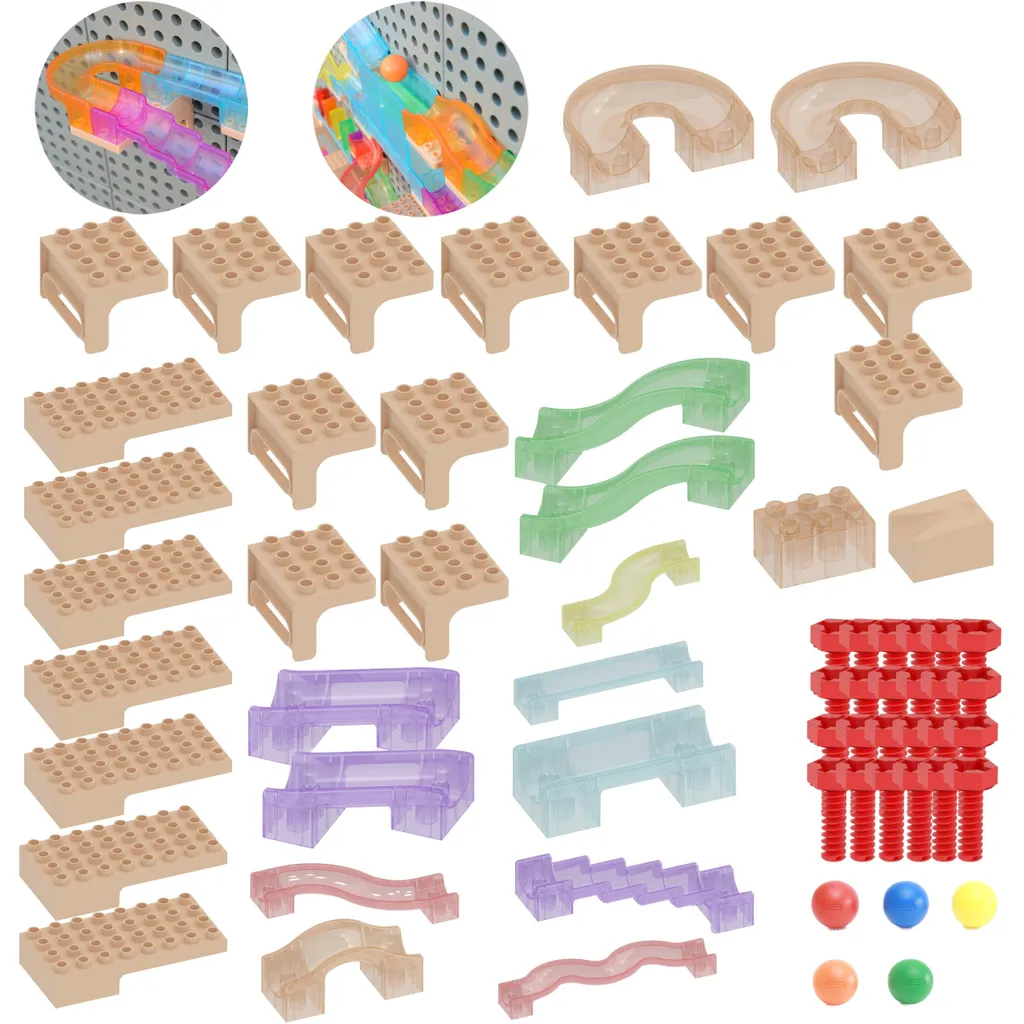 Masterkidz Kit de construction piste à billes 63 pièces pour STEM wall