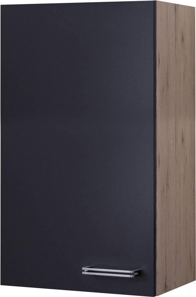 Hochhängeschrank Küche - 50 x 89 cm breit - Anthrazit San Remo Eiche – Lino