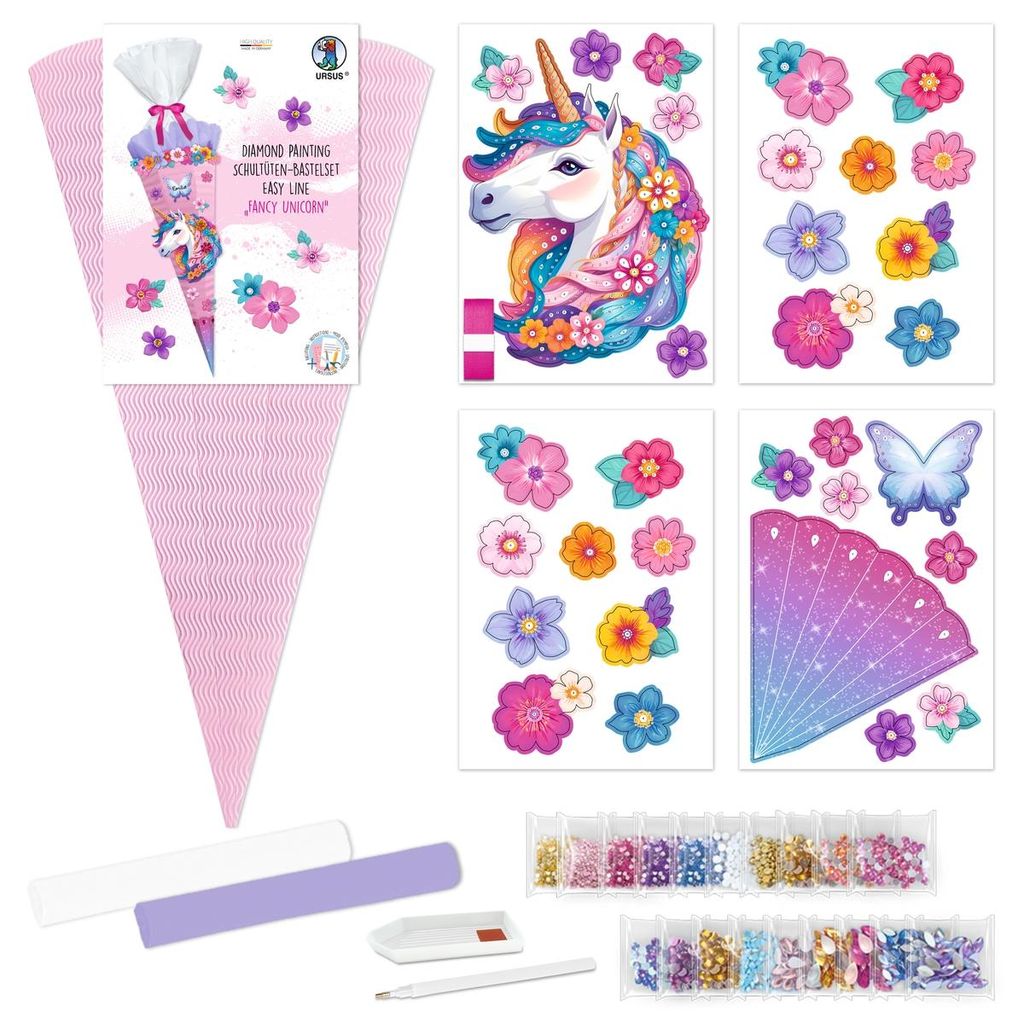 Schultüte Bastelset Diamond Painting Fancy Unicorn von Obrázok produktu 