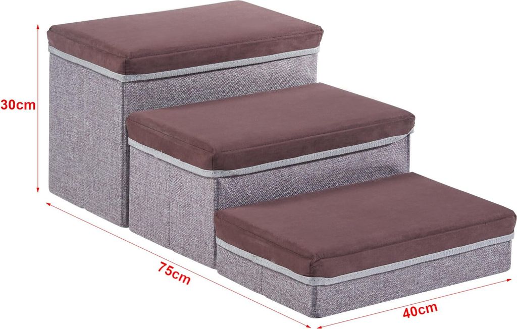 Hundetreppe 'Vojens' Haustiertreppe mit 3 Stufen 75x40x30 Produktbild 11