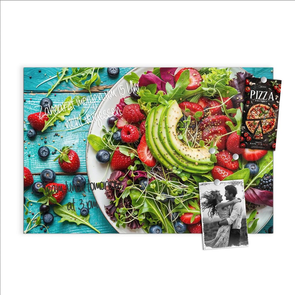 Magnettafel 90x60cm Pinnwand Whiteboard beschreibbar - Gesunder Salat