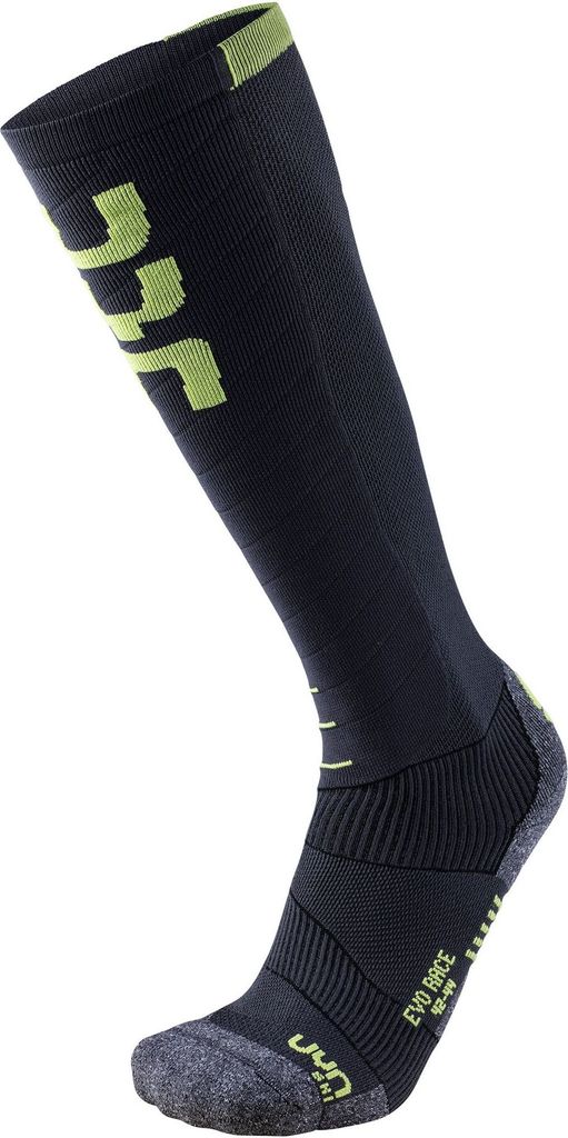 UYN Evo Race Skisocken Herren anthrazit/green lime 39-41