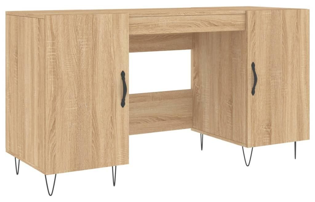 vidaXL Schreibtisch Sonoma-Eiche 140x50x75 cm Holzwerkstoff Produktbild 