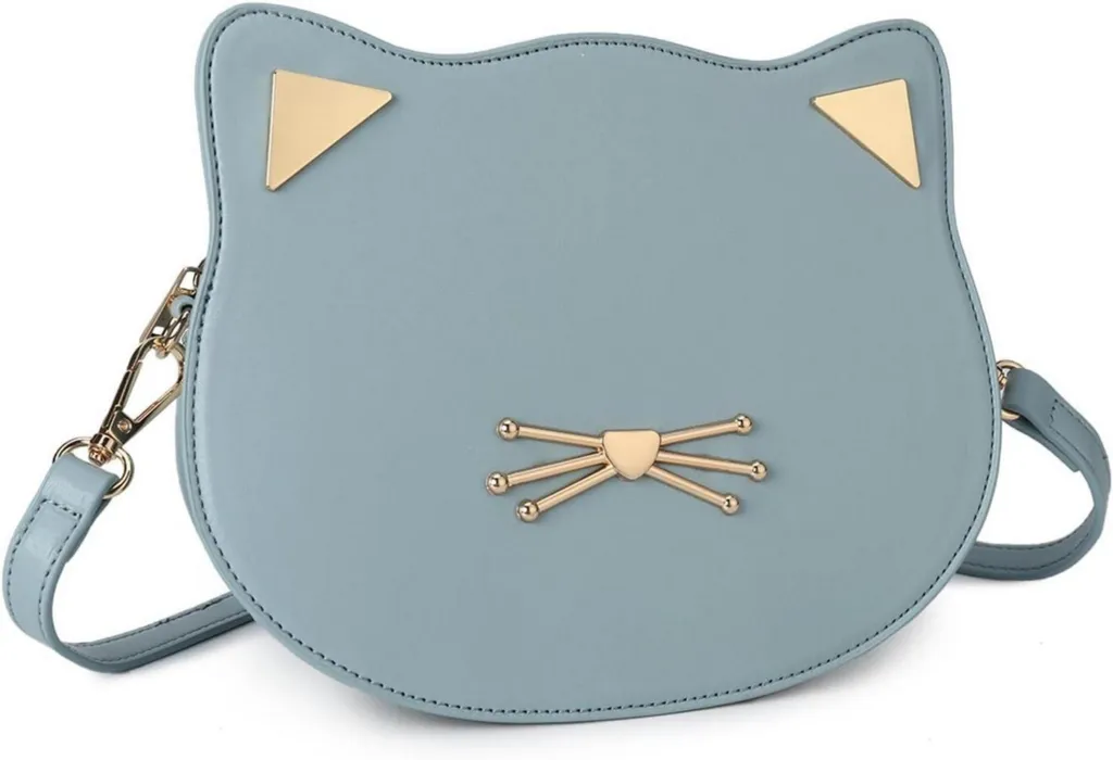 Porte-monnaie chat sac pour fille kawaii crossbody bleu bandoulière