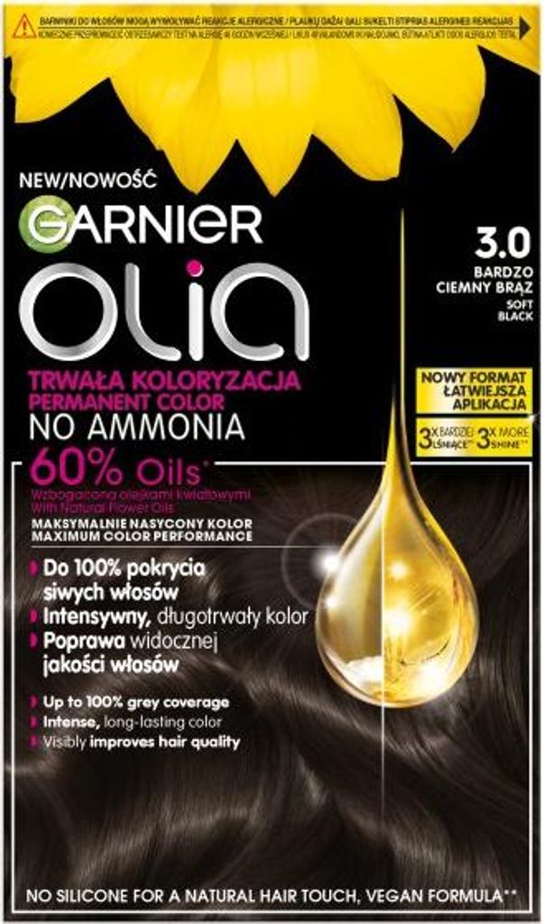 Garnier Olia Farba do włosów 3.0 Bardzo Ciemny Brąz Produktbild 