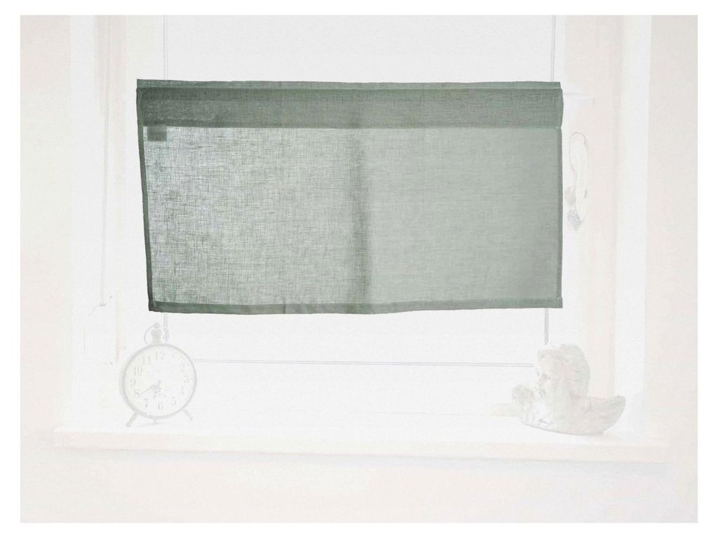 Leinen Scheibengardine ca. 45x85 cm Bistrogardine 100% Leinen im Landhausstil mit Tunnelzug