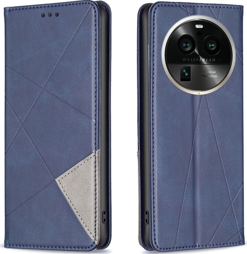 Mobigear Rhombus Slim OPPO Find X6 Pro Hülle Klapphülle - Blau