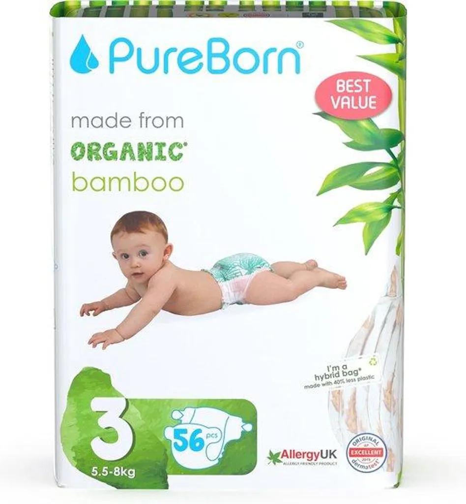 Couches de nuit en bambou taille 3 pour le sommeil de bébé x56
