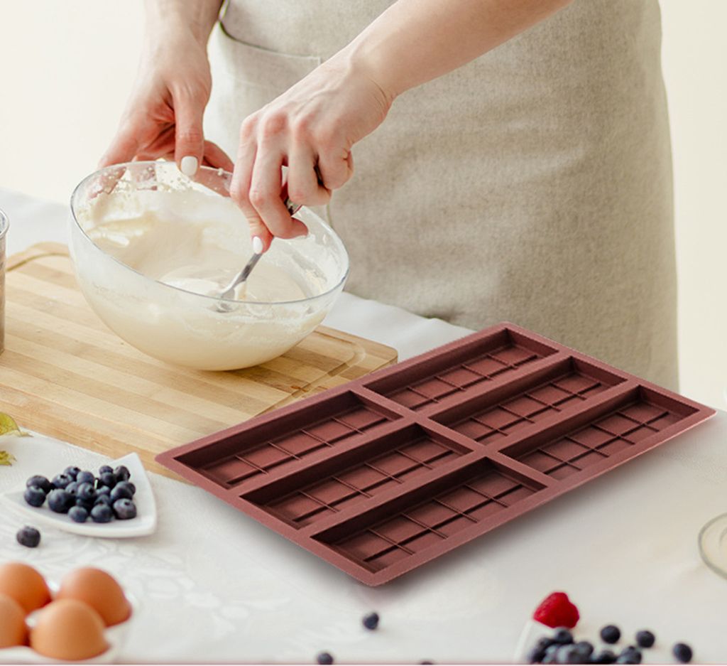 4 Stück,Schokoladenform Silikon Schokoladentafel Form Produktbild 6