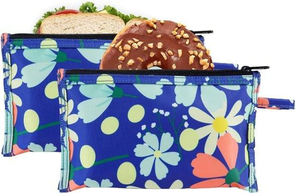 Sac alimentaire zip sans BPA réutilisable bleu petit format étanche S