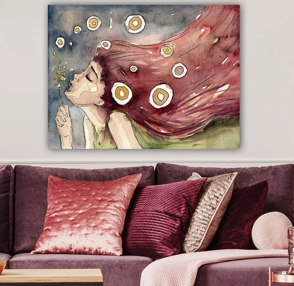 Toile imprimée grand format 70x100 cm Wallity Couleurs pour salon chic