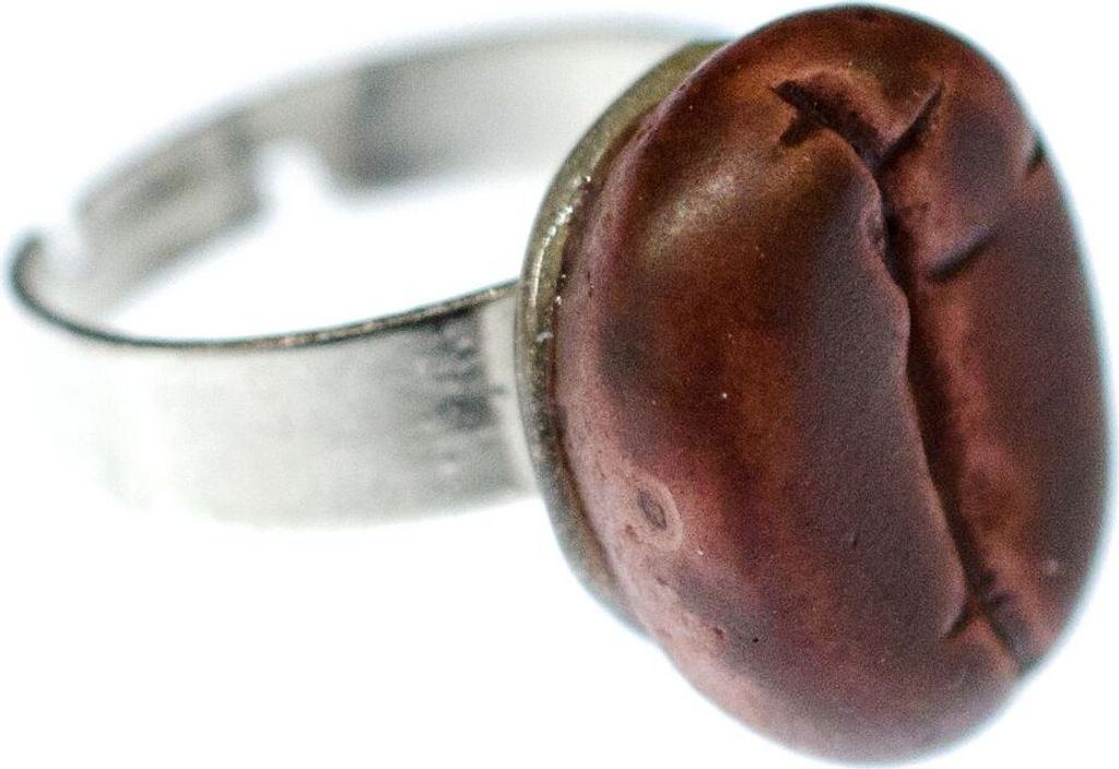 Kaffeebohne Ring Miniblings Fingerring Kaffee Frühstück Koffein Getränk Bohne