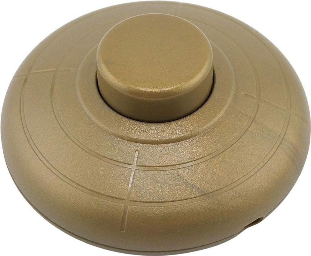 Zwischenschalter Schnurschalter 2A PVC Fußtretzwischenschalter Kabel EIN/AUS Schalter Fußschalter Fußtretschalter, gold