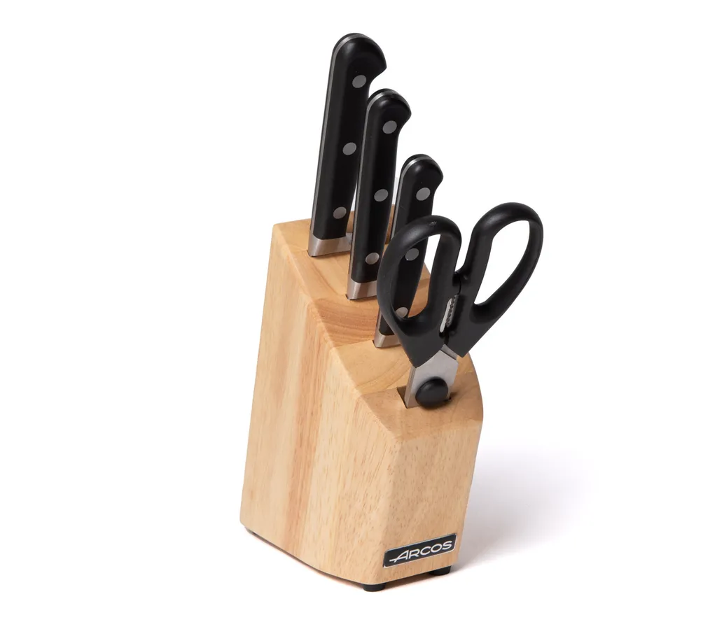 Blocco Arcos 228700: 3 Coltelli Forgiati + Forbici | Acciaio NITRUM