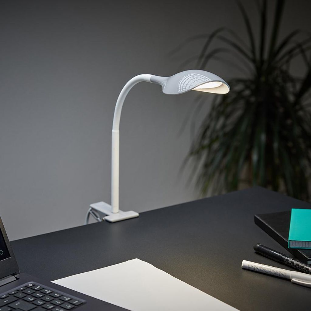 MeLiTec LED Klemmleuchte T161-2 grau/ weiß Produktbild 
