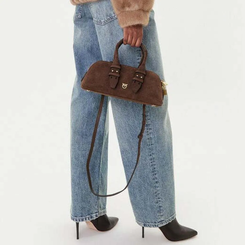 Sac Baguette Marron Pinko : Finition Cuir pour un Look Durable Chic