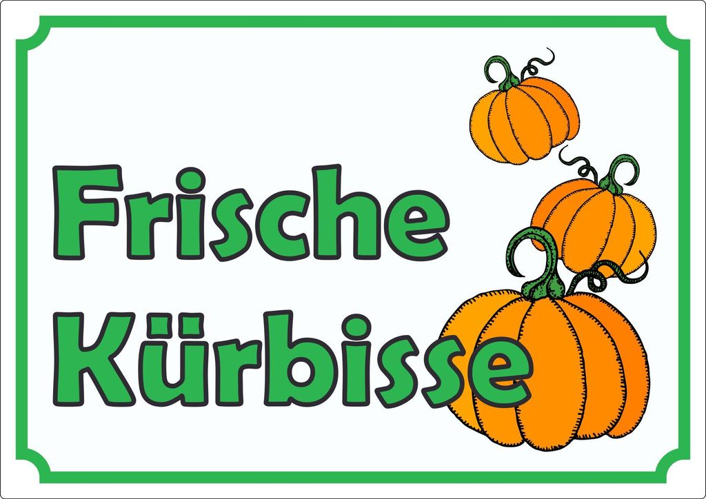 Werbeaufkleber Aufkleber Kürbis zu verkaufen A3 (297x420mm)