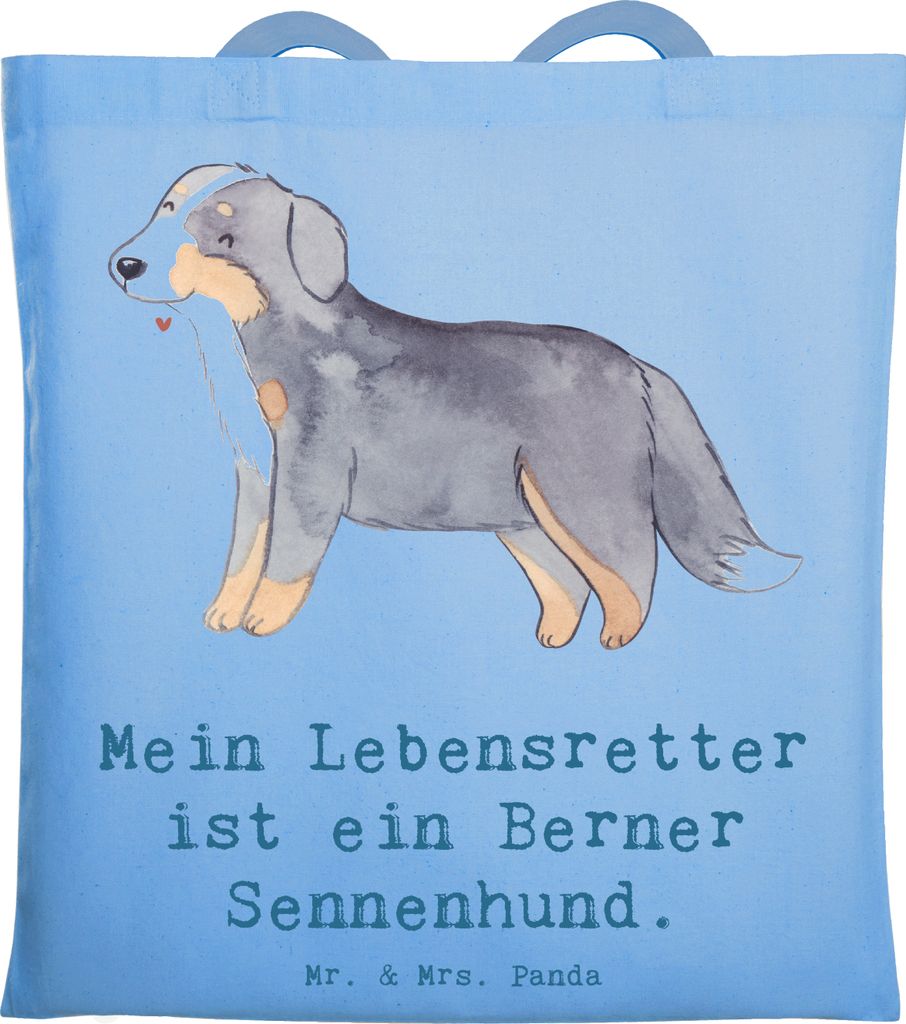 Mr. & Mrs. Panda Schultasche Berner Sennenhund Lebensretter - Sky Blue - Geschenk, dokumententasche, Dürrbächler, Jutebeutel, Laptoptasche, Tote ...