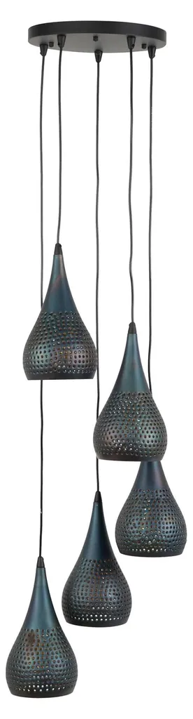 Luminaire Plafonnier Métal Noir et Bronze 35 cm - Style Rétro Moderne Chic