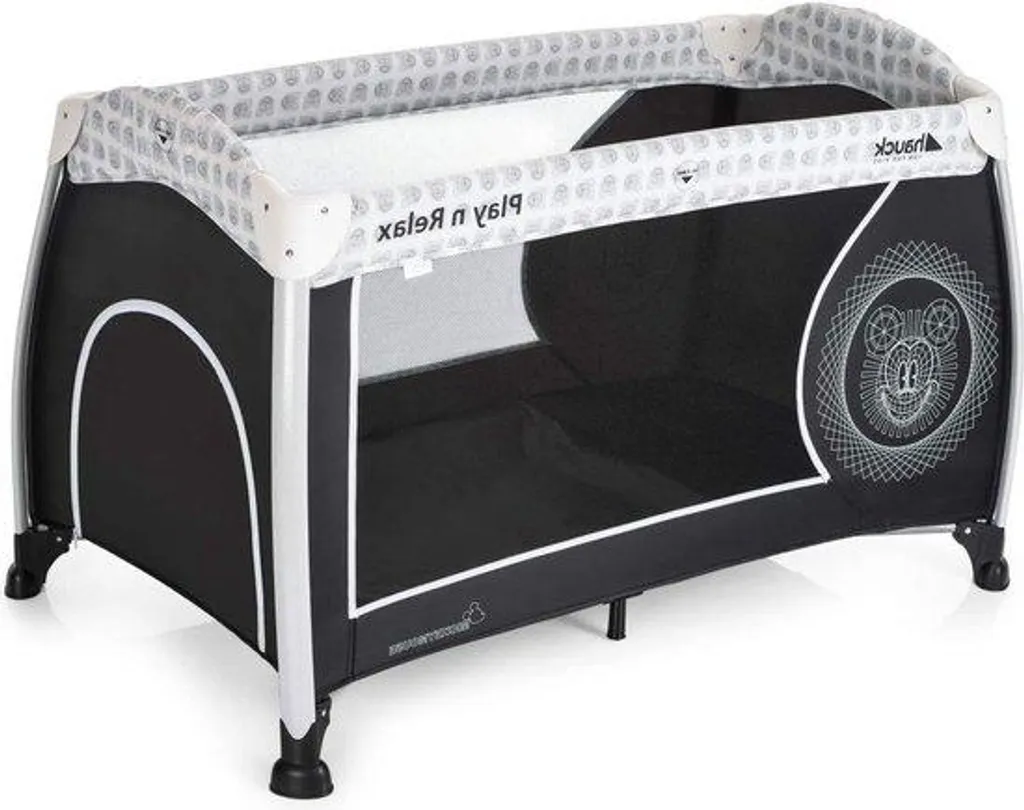 Lit de voyage enfant pliable compact noir 120x66 cm idéal pour les vacances