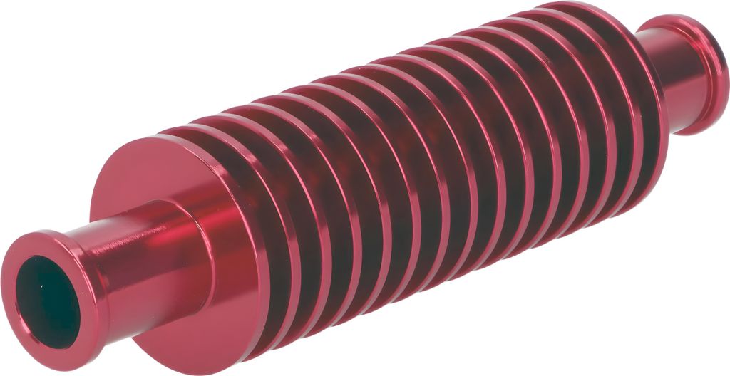 Durchlaufkühler 101_Octane Aluminium rund 133mm 17mm Schlauchanschluss, Silber
