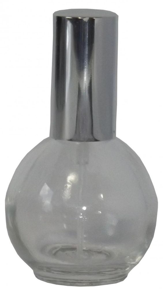 5 Flakon leer 14 ml mit Zerstäuberpumpe und Kappe Silber Kim