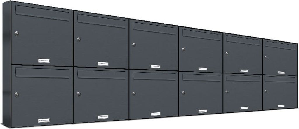 12er Briefkasten Anthrazit Anlage 12 Fach Wandbriefkasten Postkasten