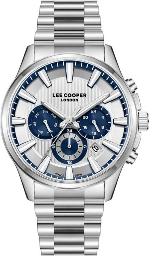 Montre Homme Quartz Lee Cooper Augustin avec Bracelet Métal Argenté Chic