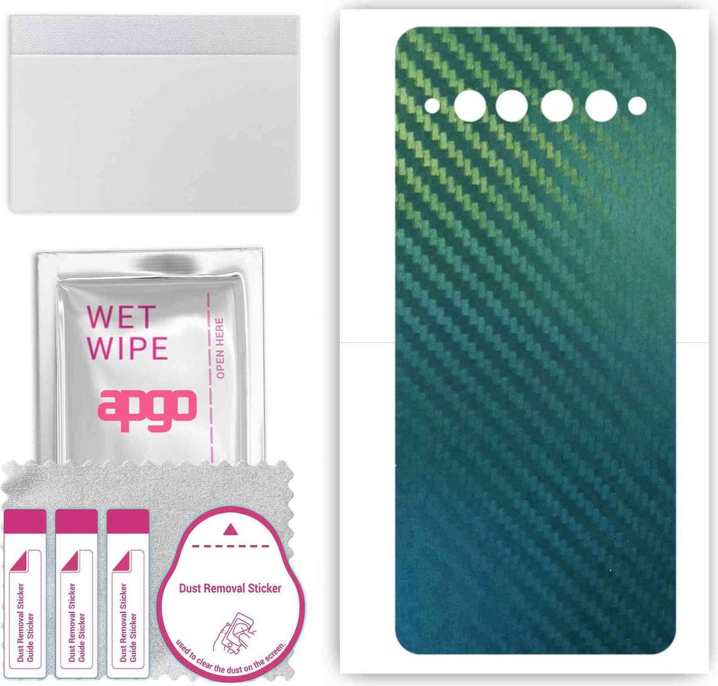 apgo Rückseite Schutzfolie, Skin, kompatibel mit TCL Plex, Hinten Displayschutzfolie aus Vinylfolie, kratzfest, einfache Montage - Kohlenstoff-Cha...