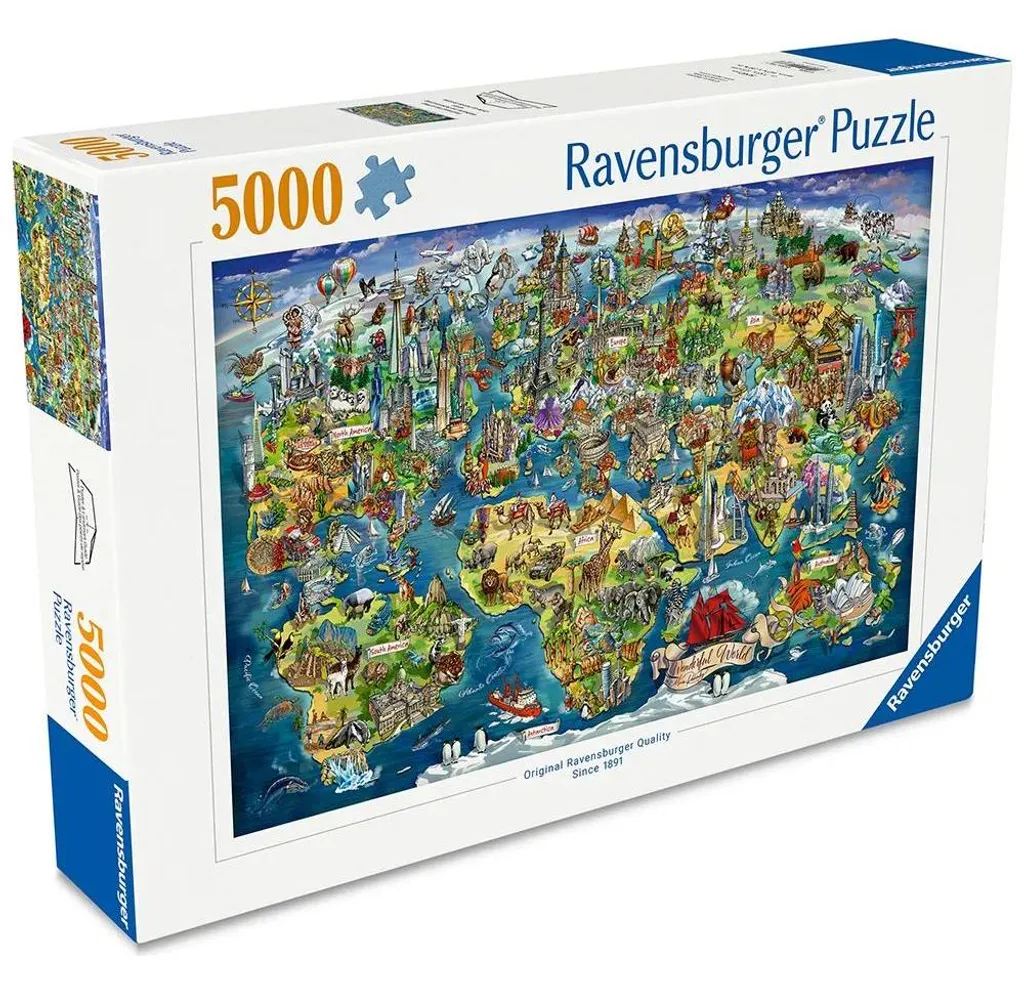 Planisphère Mural avec Monuments du Monde - Édition Ravensburger Luxe