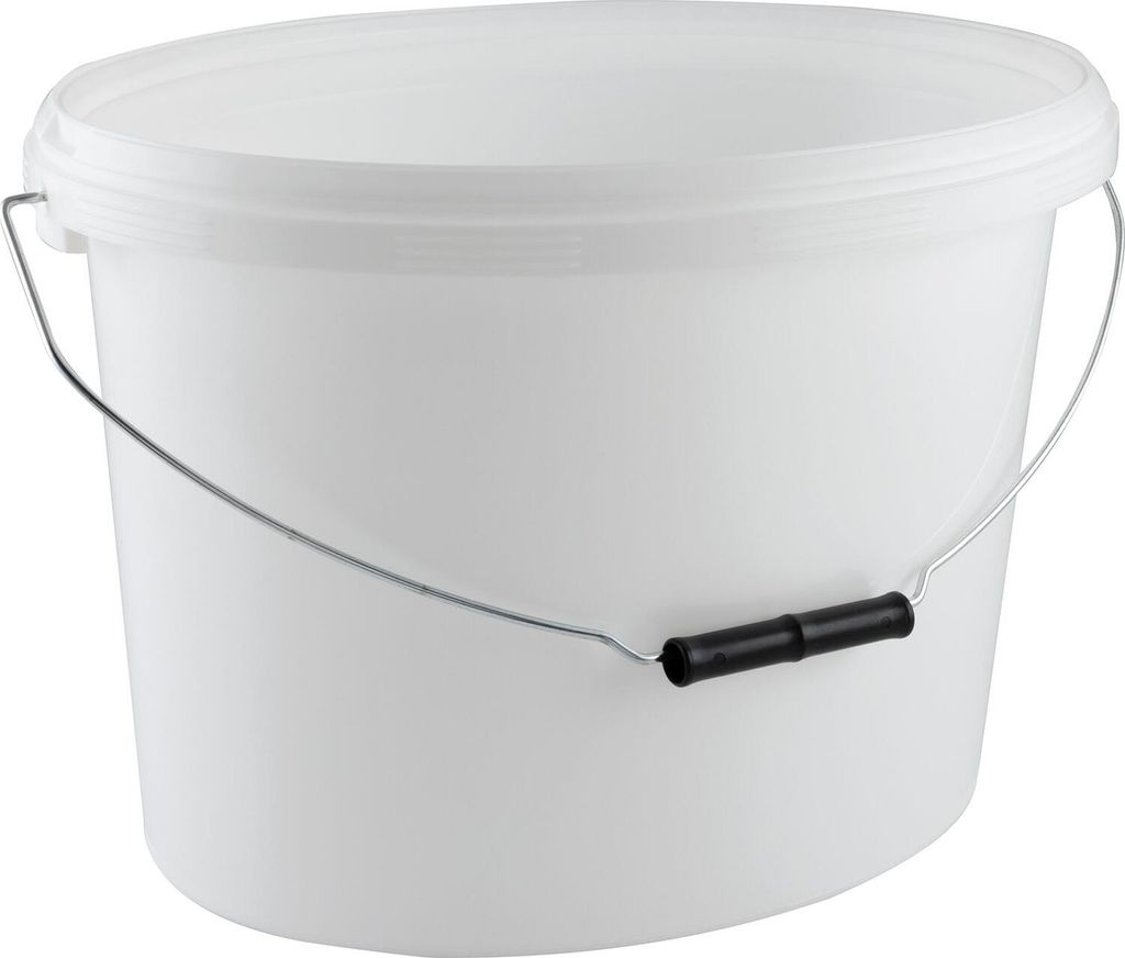 Eimer Oval 12,5L weiß mit Bügel - Kunststoff, Farbeimer, ohne Deckel
