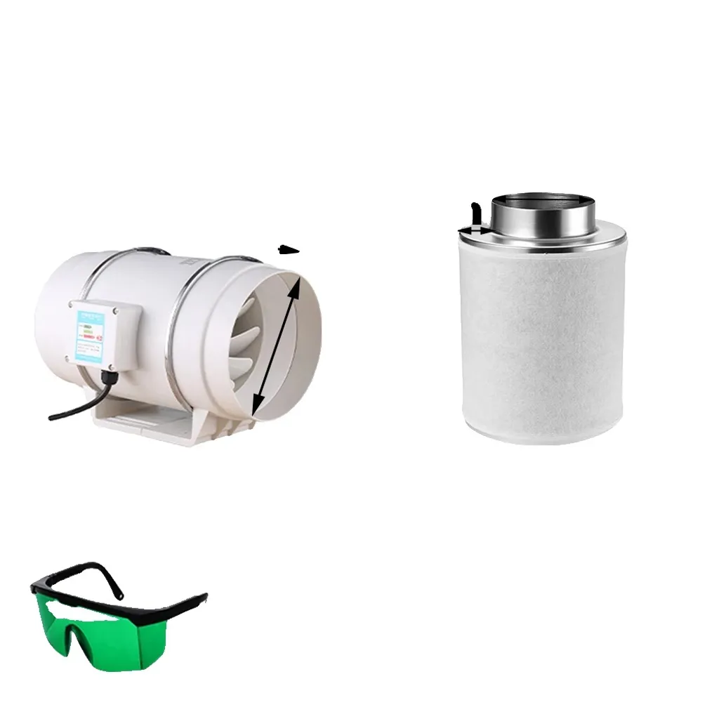 Ventilateur de 6 pouces silencieux et filtre charbon actif 35mm 220V