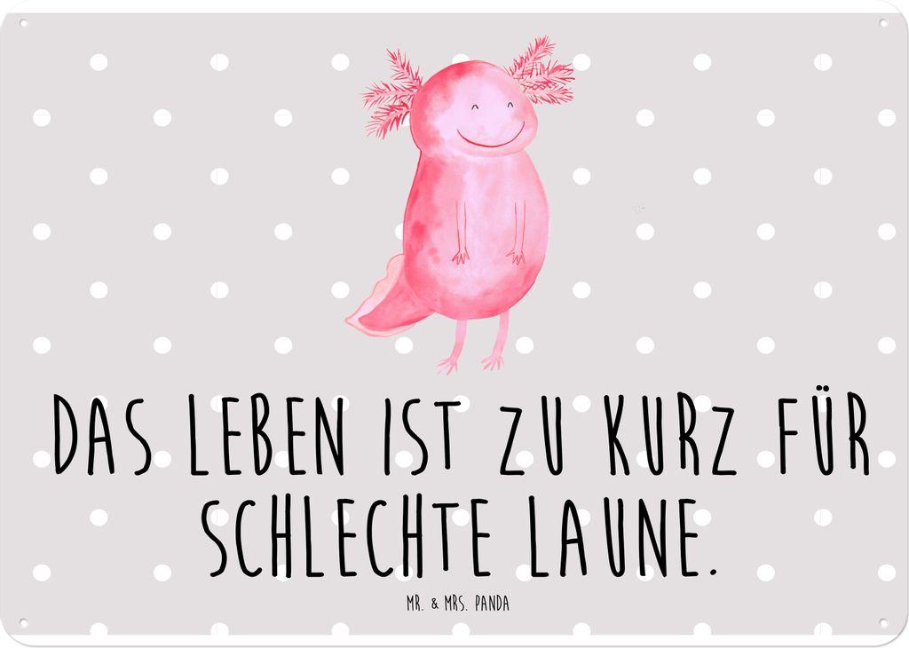 Mr. & Mrs. Panda tafel Axolotl Glücklich DIN A4 - Grau Produktbild 