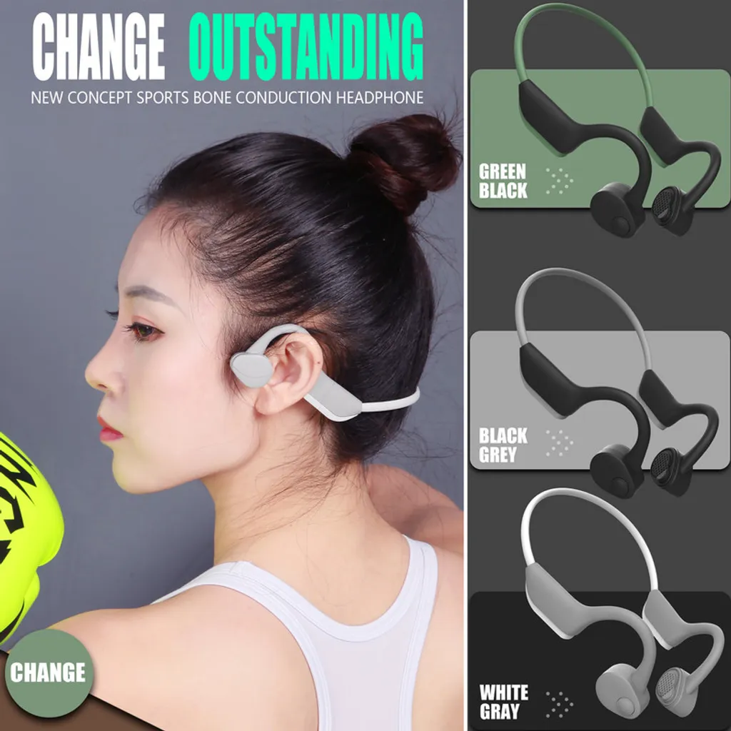 Fini les douleurs d'oreilles avec ce casque conduction osseuse vert