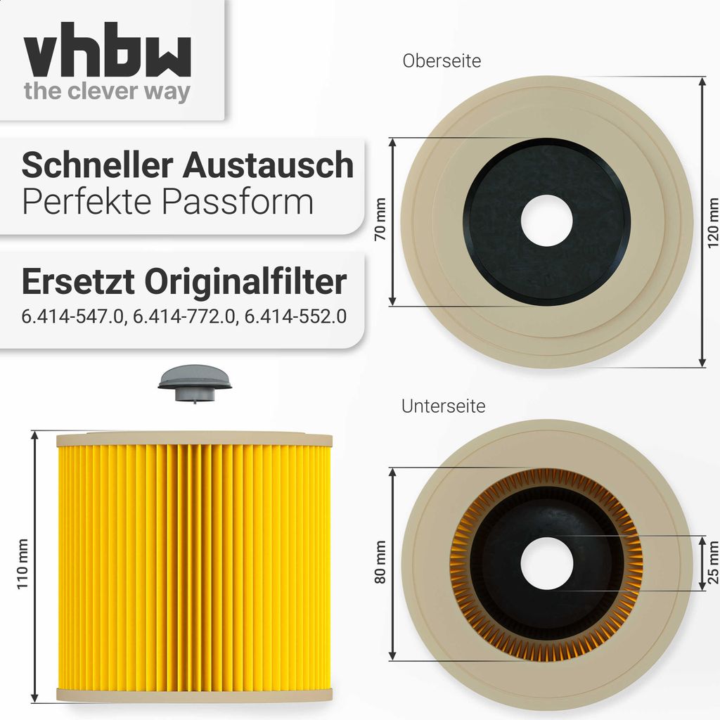 Vzduchový filtr s víčkem pro vysavače Karcher - náhradní Obrázek produktu 10