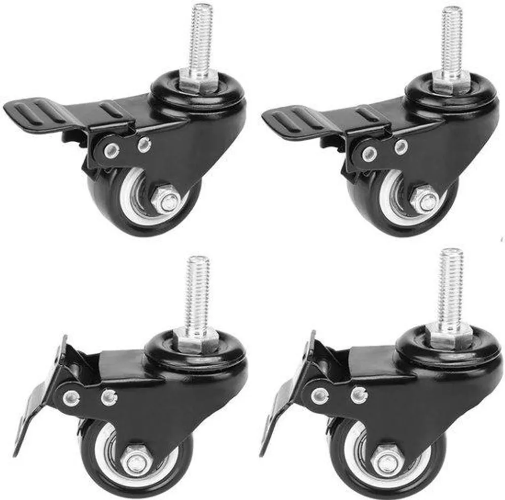 Roulettes pivotantes avec frein 1,5 pouce pour stopper les glissements