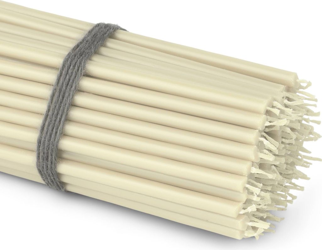 100x Altarkerzen weiß Rußfrei Tropffrei dünn L 16cm Premium Paraffinwachs 36117