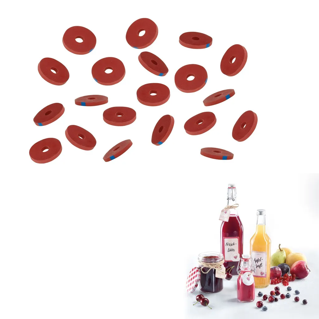 Flaschendichtung 20-tlg., Gummi, rot - 6