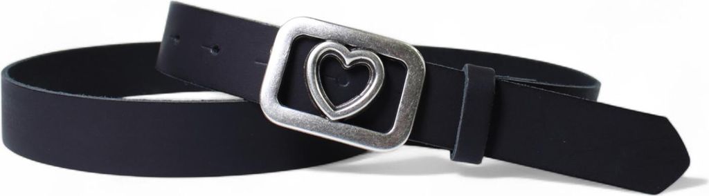 FRONHOFER süßer Damen Ledergürtel 3 cm, echt Leder, Herz Gürtelschnalle, silber