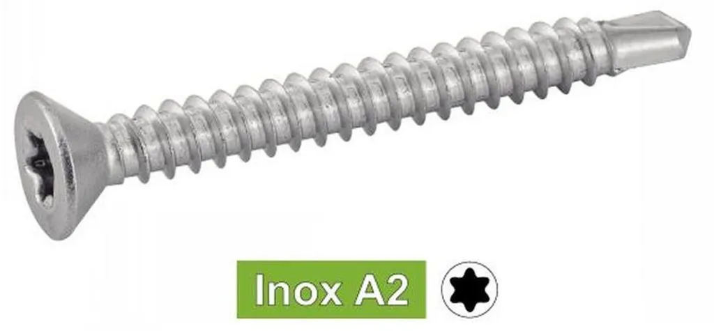 Vis Autoperceuse 4.2x38 mm Inox A2 sans Pré-perçage pour Support Métallique - 5