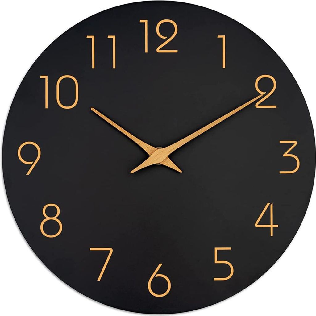 Geräuschlose digitale Wanduhr, schlichte dekorative Wanduhr (25 cm) für Wohnzimmer und Küche